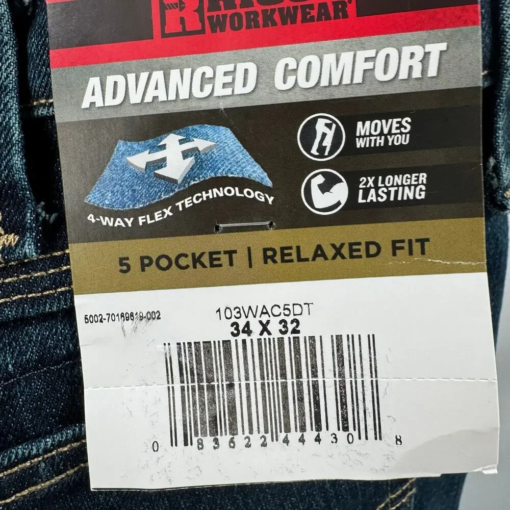 NWT WRANGLER RIGGS WORKWEAR ADVANCED COMFORT FIVE POCKET JEAN